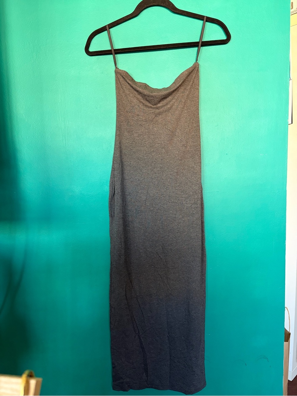 Urban Outfitters Charcoal Grey Slip Maxi Dress